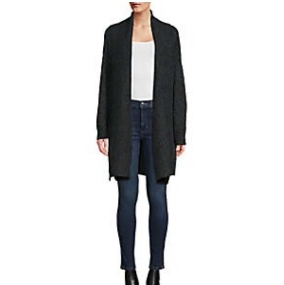 Shawl collar open cardigan size L. Charcoal color